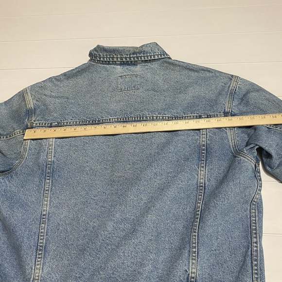 Vintage Old Navy Denim Jean Blue‎ Trucker Jacket Classic Mens Size L Rare - Picture 15 of 16